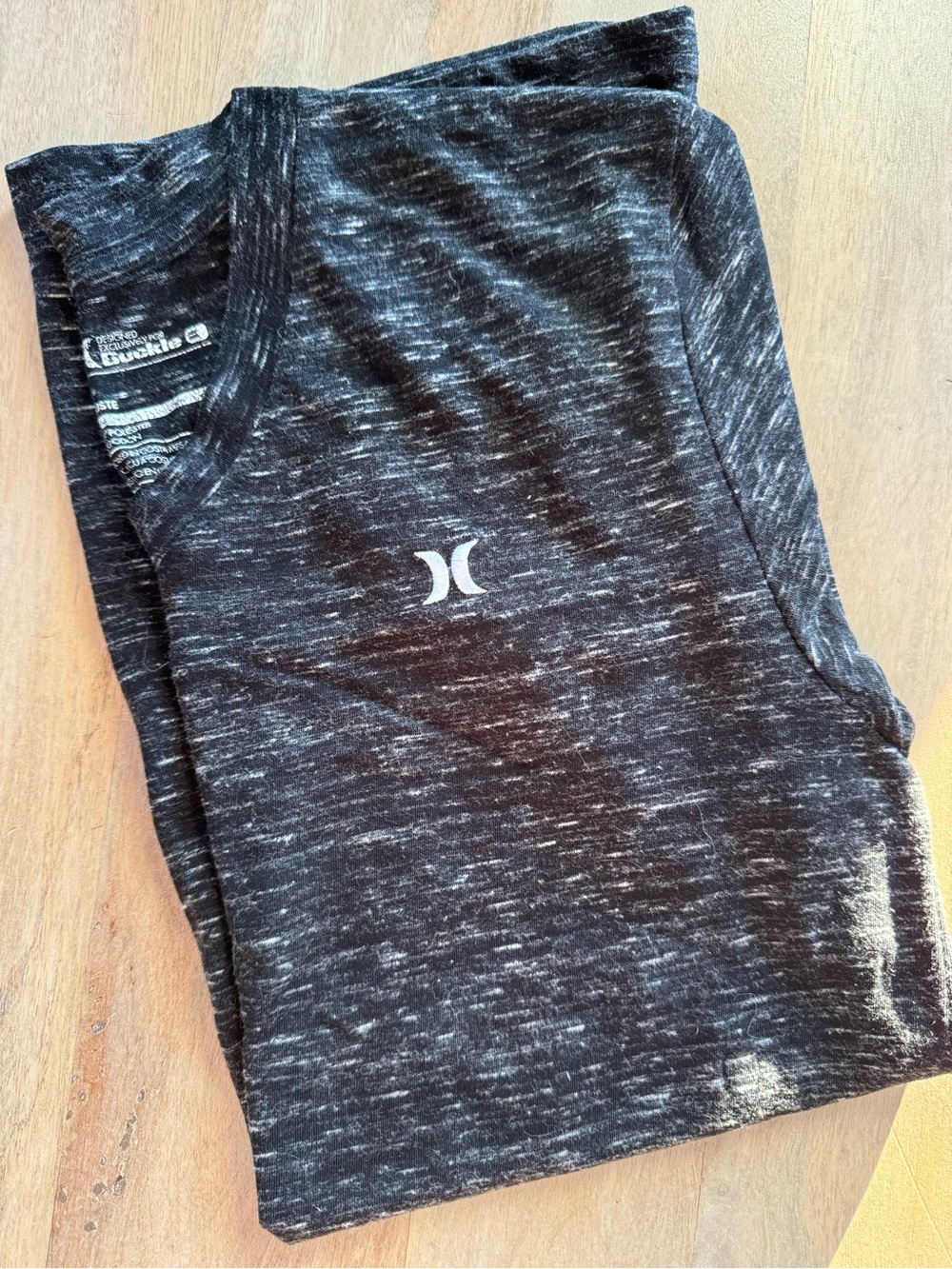 Men's Hurley Heathered Black Tee with White Logo